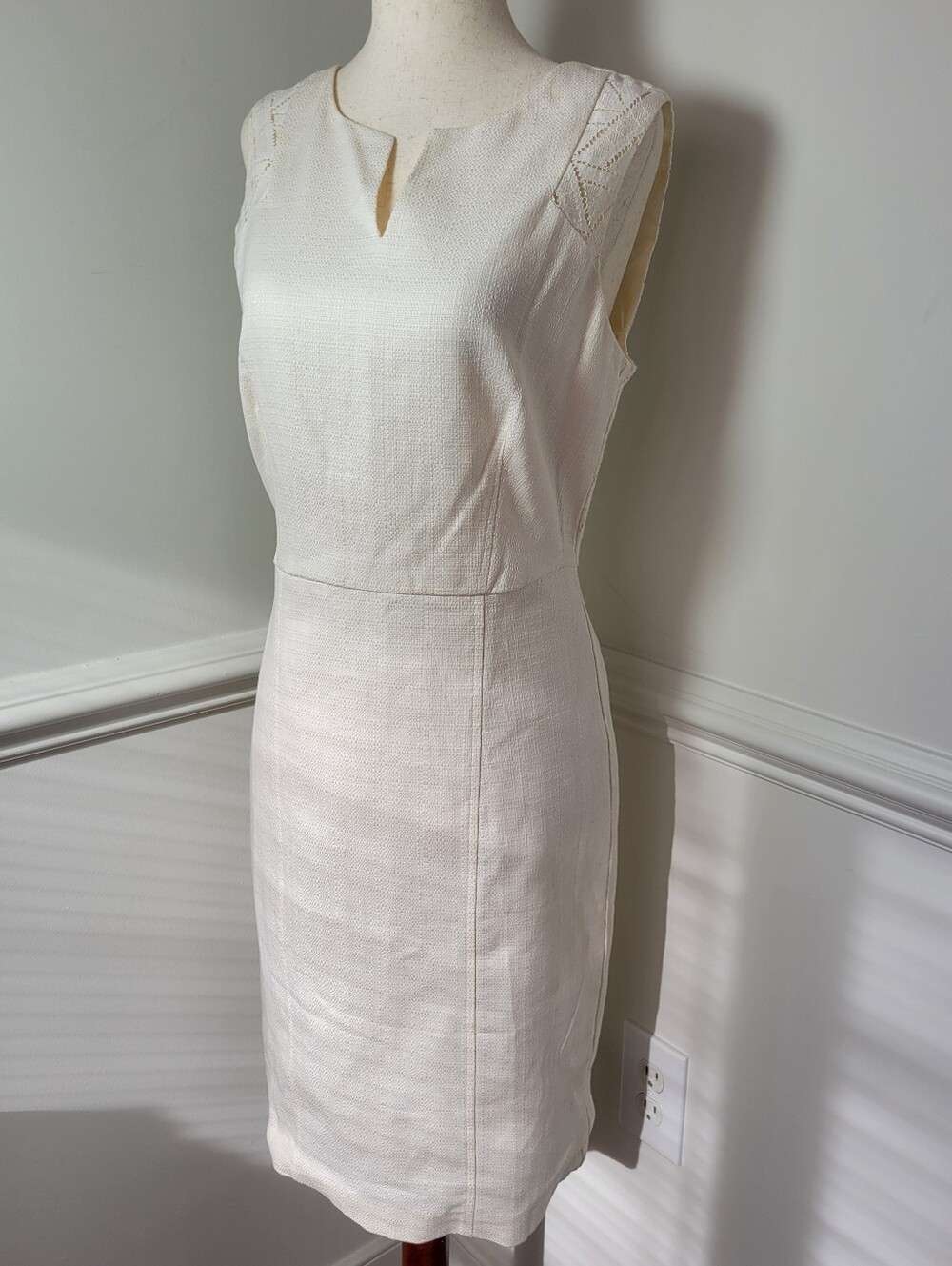 Covington NWT Ivory Lace Sheath Dress 6 Bridal Rehearsal Dinner Cotton